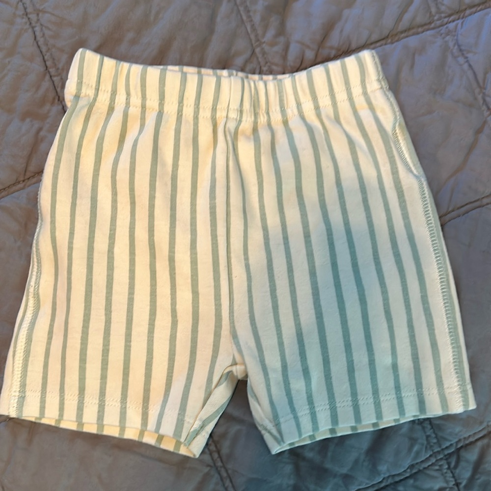 Pehr organic cotton striped shorts 2-3T